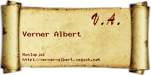 Verner Albert névjegykártya