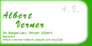 albert verner business card